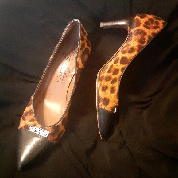 Brighton YALE Bench Made 100% Leather Heels: Leopard Print with Jewelry - Picture 2 of 16